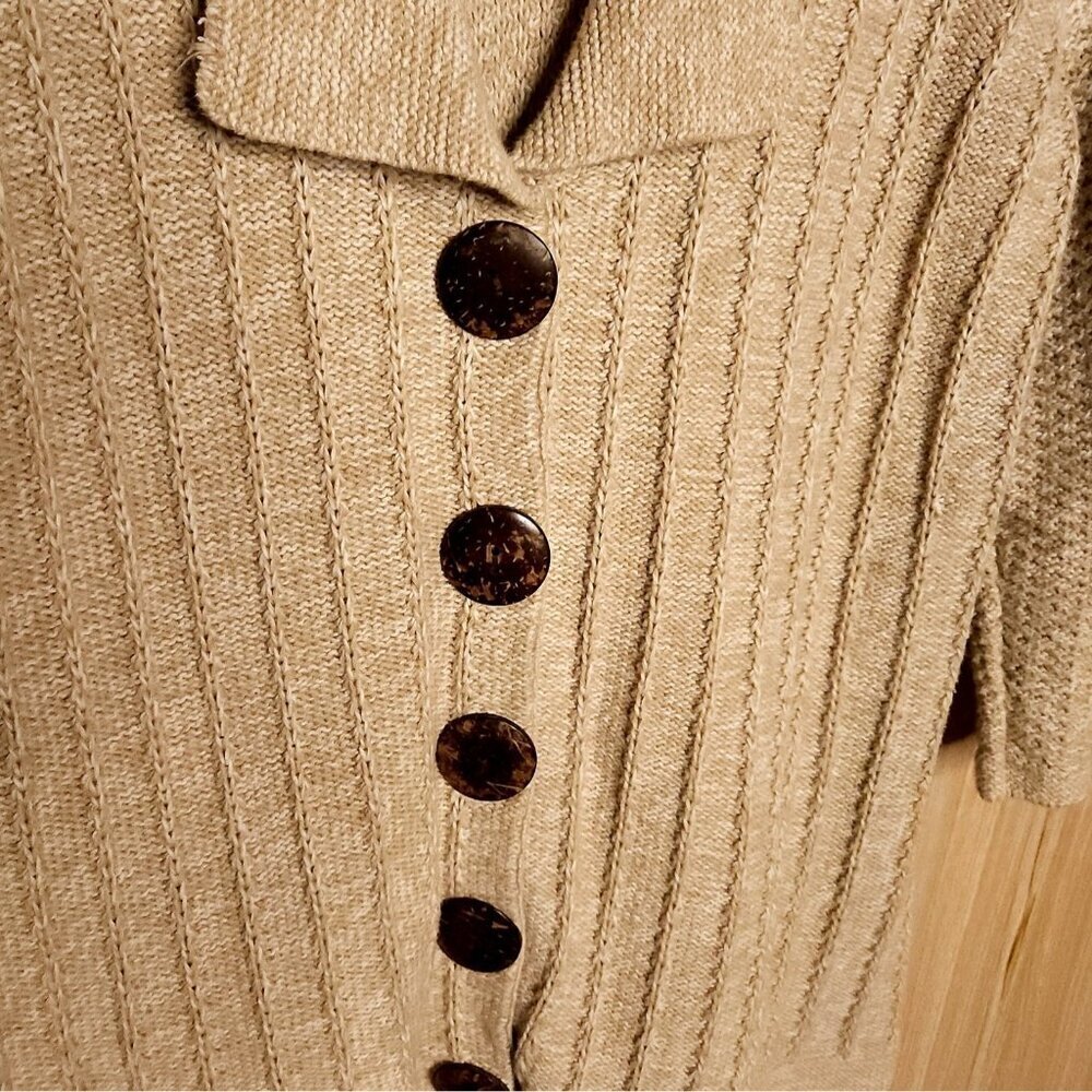 Christopher & Banks Womens Oatmeal Chunky Cardigan Sweater Large - Picture 3 of 5